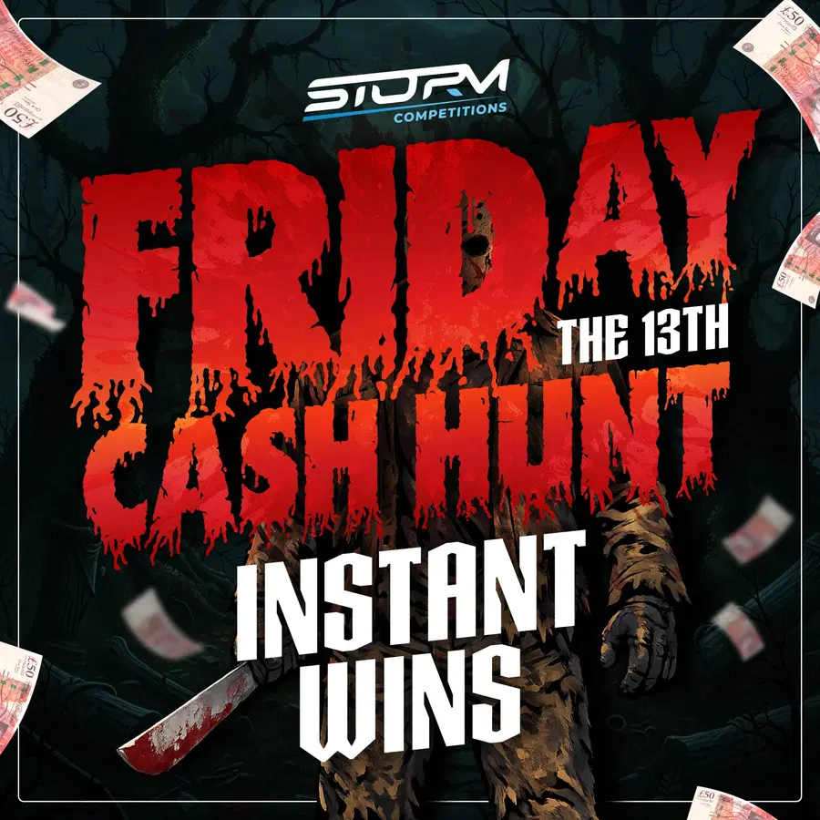 Friday The 13th Cash Hunt Instant Wins – 2,000 Prizes – £20,000 Prize Fund