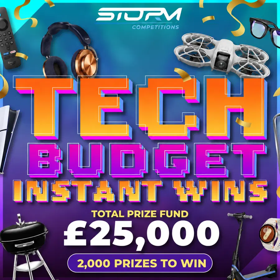 Budget Tech Instant Wins – 2,000 Prizes – £25,000 Prize Fund