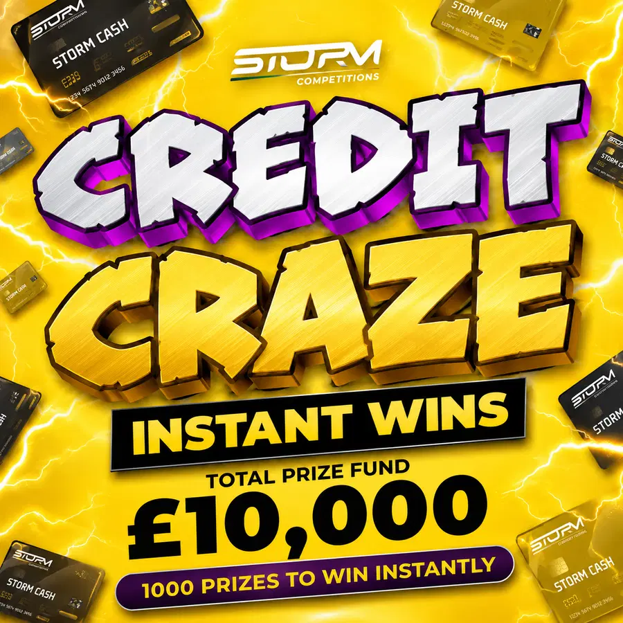 Site Credit Craze Instant Win – 1,000 Prizes – £10,000 Prize Fund