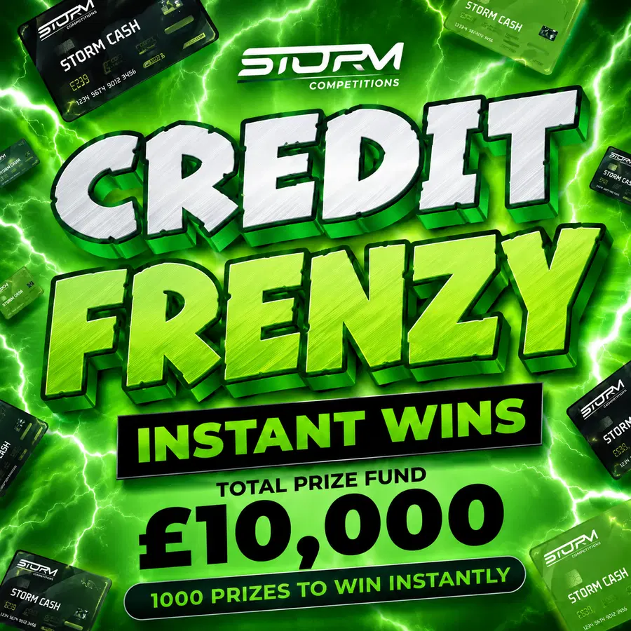 Site Credit Frenzy Instant Win – 1,000 Prizes – £10,000 Prize Fund