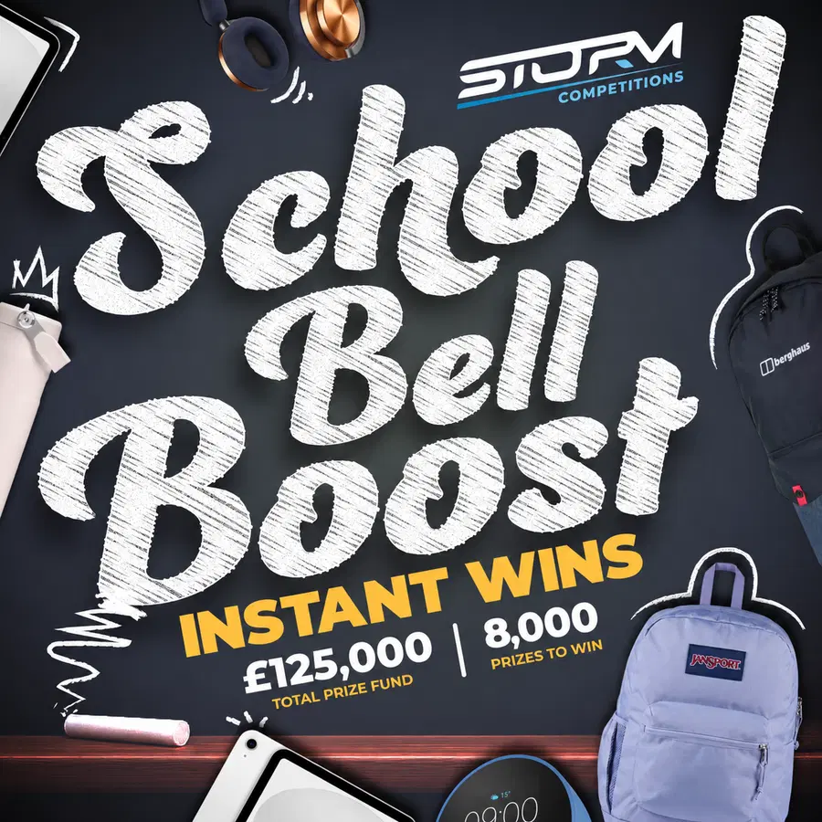 School Bell Boost Instant Wins – 8,000 Prizes – £125,000 Prize Fund
