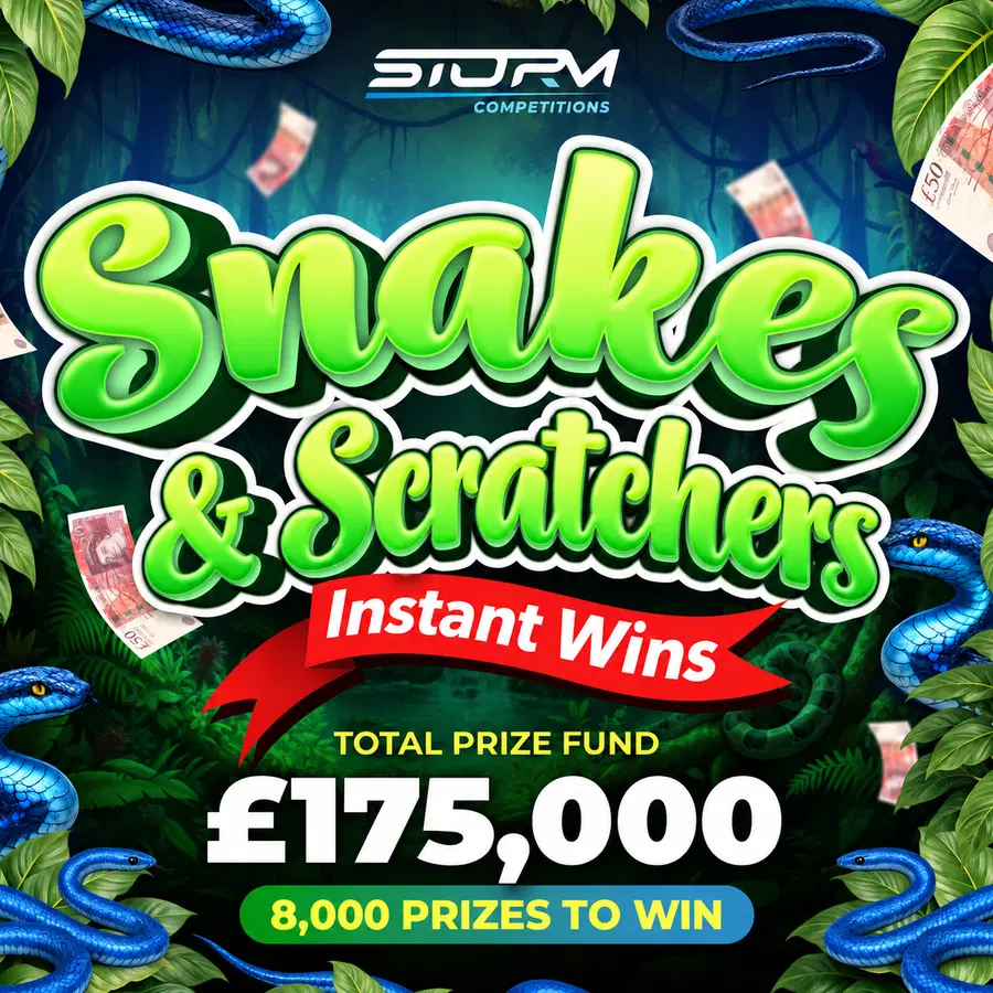Snakes & Scratchers Instant Wins – 8,000 Prizes – £175,000 Prize Fund
