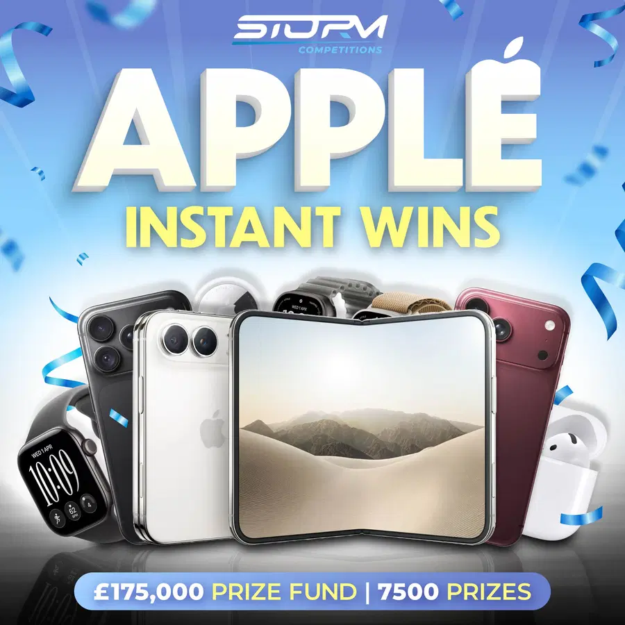 NEW Apple Instant Wins – 7,500 Prizes – £175,000 Prize Fund