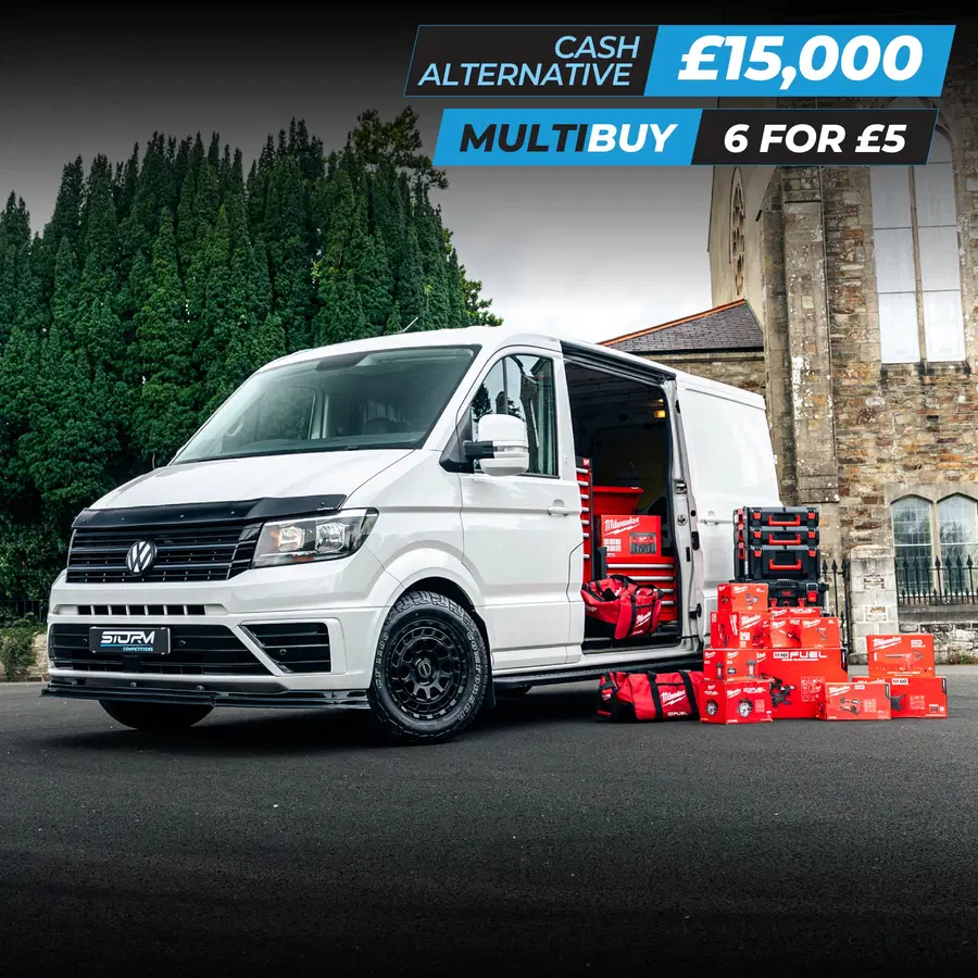 WIN THIS Volkswagen Crafter MWB & 25pc Milwaukee Tool Set