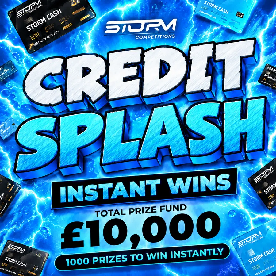 Site Credit Splash Instant Win – 1,000 Prizes – £10,000 Prize Fund