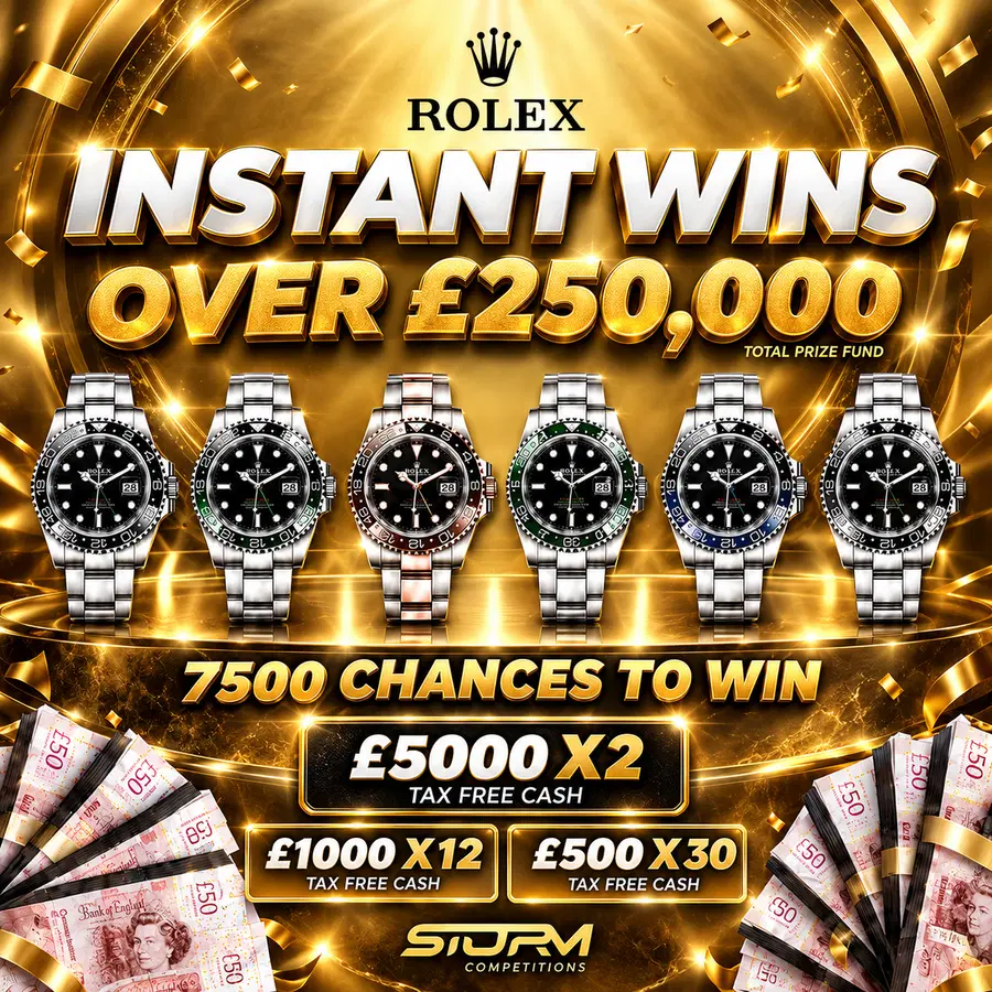 HUGE Rolex Rush Instant Wins – 15,000 Prizes – £250,000 Prize Fund