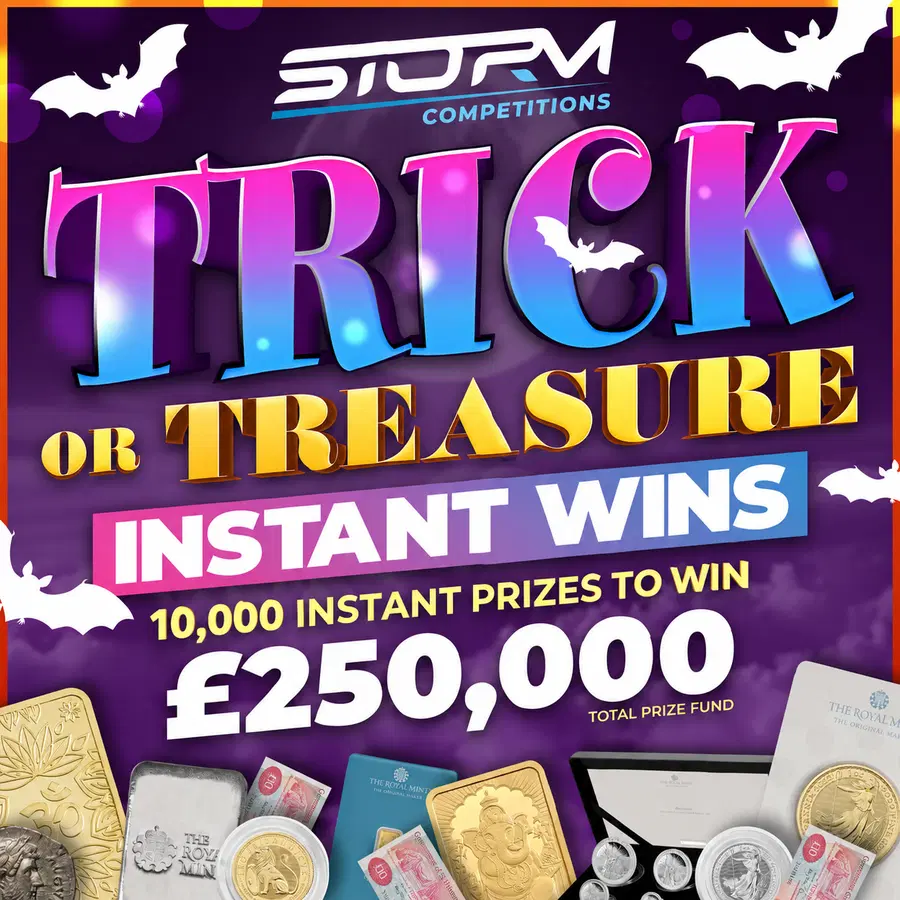 Trick or Treasure Instant Wins – 10,000 Prizes – £250,000 Prize Fund