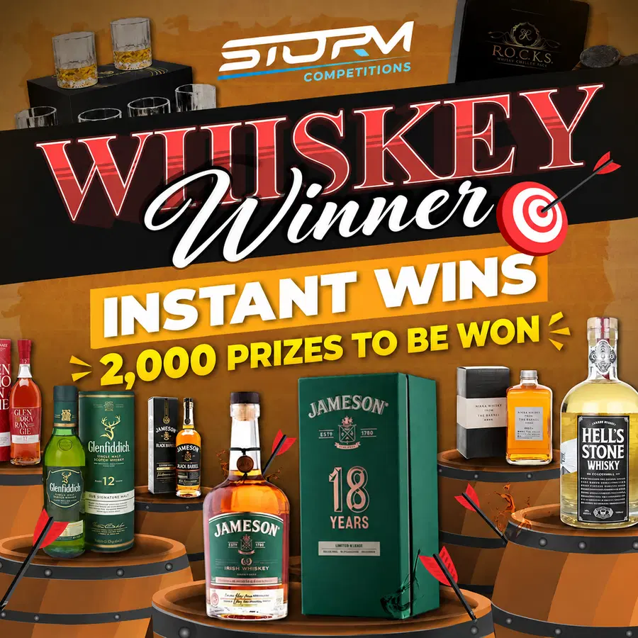 Whiskey Winners Instant Wins – 2,000 Prizes – £30,000 Prize Fund