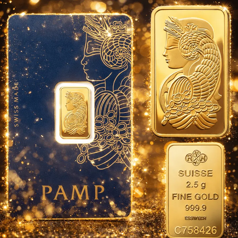 2.5g Gold Bar – P.A.M.P – Lady Fortuna Minted #2