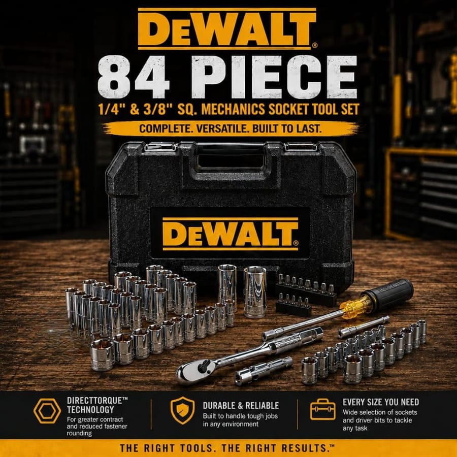 Auto Draw – Dewalt 84pc 1/4” & 3/8” Socket Tool Set #3