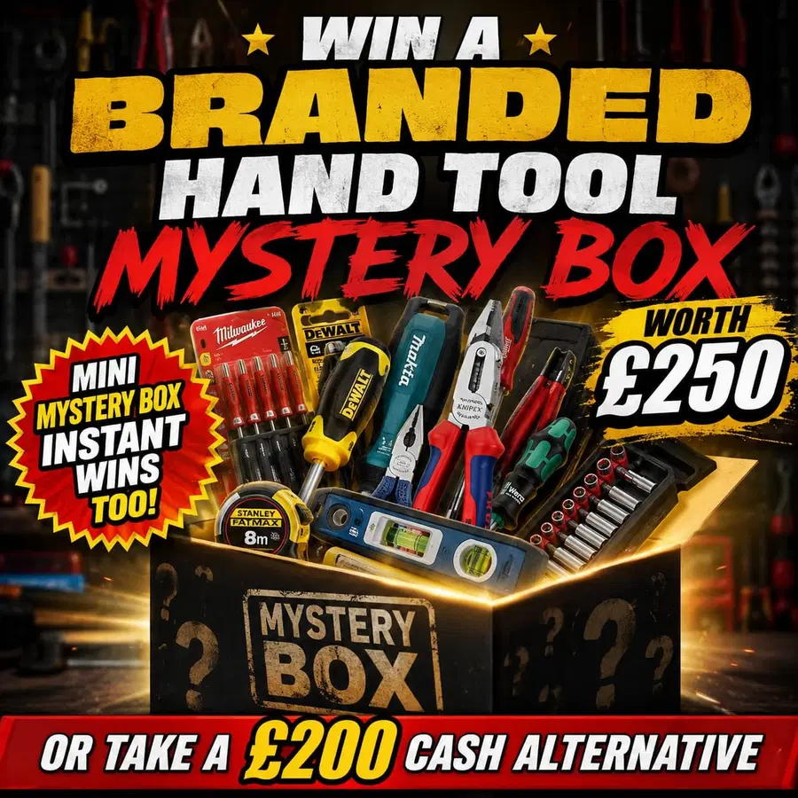 £300 Mystery Hand Tool Box Or £250 Cash (+ Instant Wins)