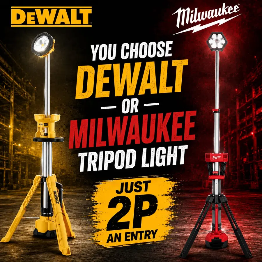 Auto Draw – 18v Tripod Light Of Your Choice