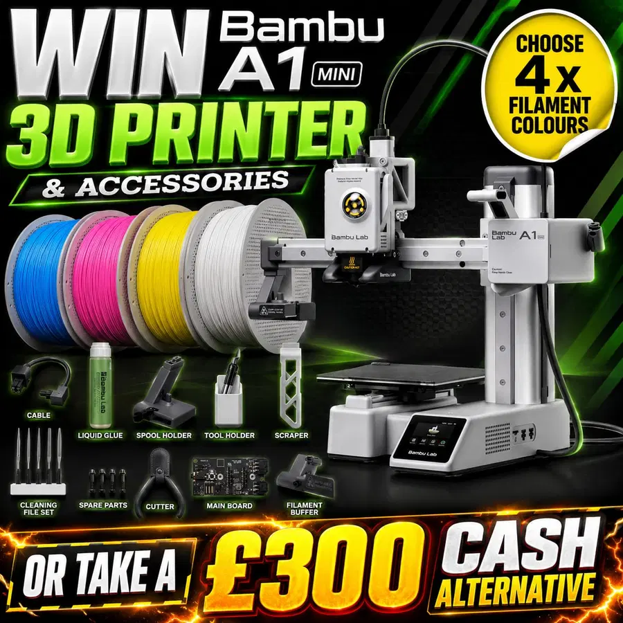 Bambu Lab A1 mini 3D Printer + Accessories (Choose 4 Filament Colours)
