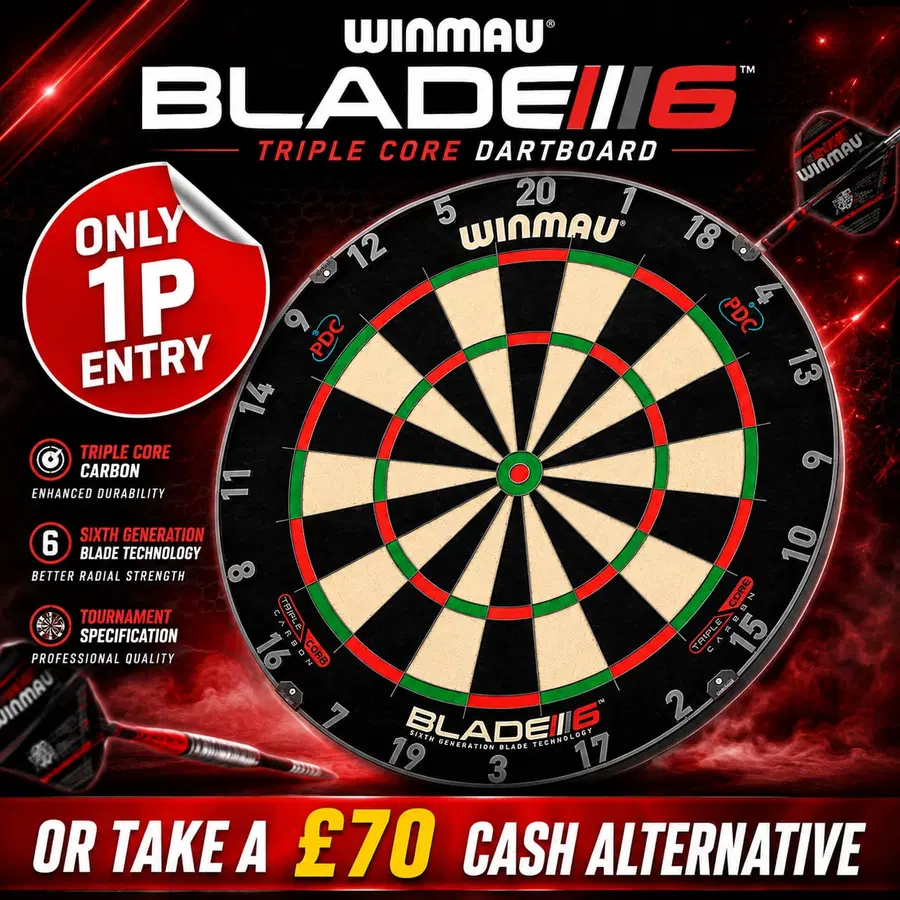 Auto Draw – Winmau Blade 6 Triple Core PDC – Professional Dartboard