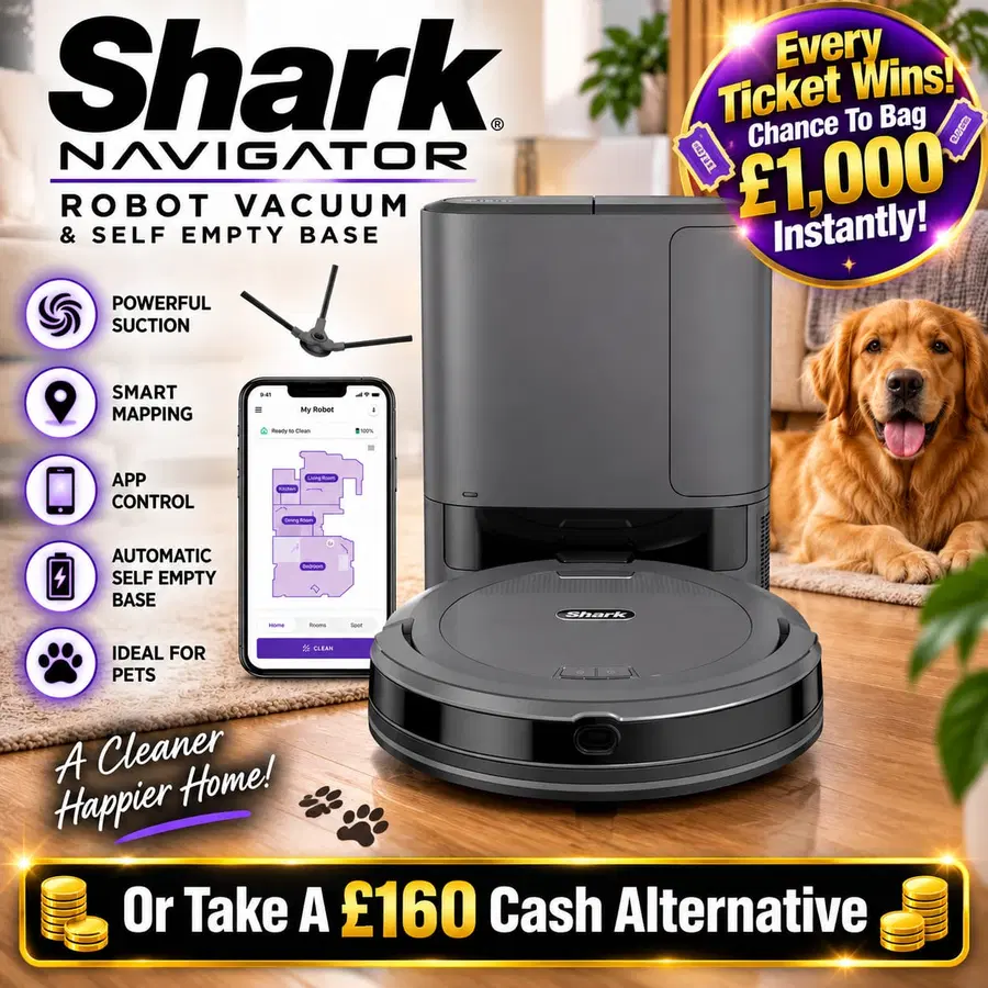 Shark Navigator Robot Vacuum & Self-Empty Base (EVERY Entry Wins – Chance Of Up To £2,000 Cash!)
