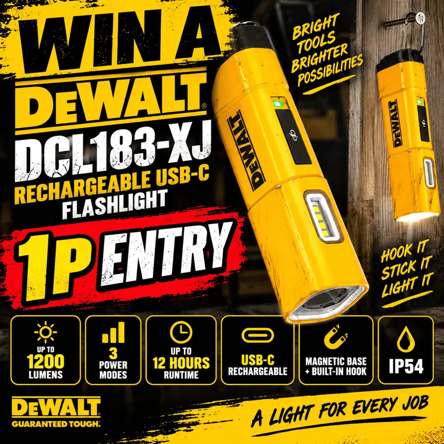 Auto Draw – Dewalt DCL183-XJ Rechargeable USB-C Flashlight