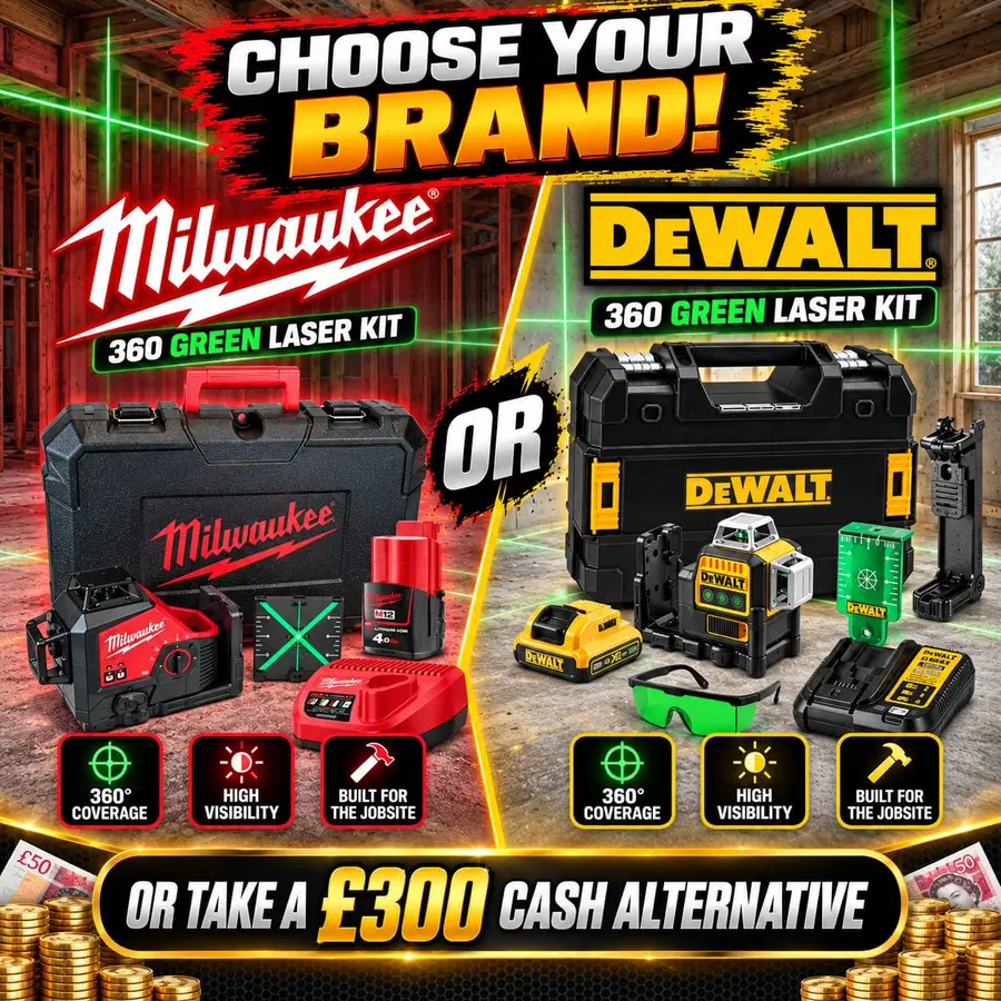 360° Green Laser Kit – Milwaukee Or Dewalt – Inc Battery & Charger