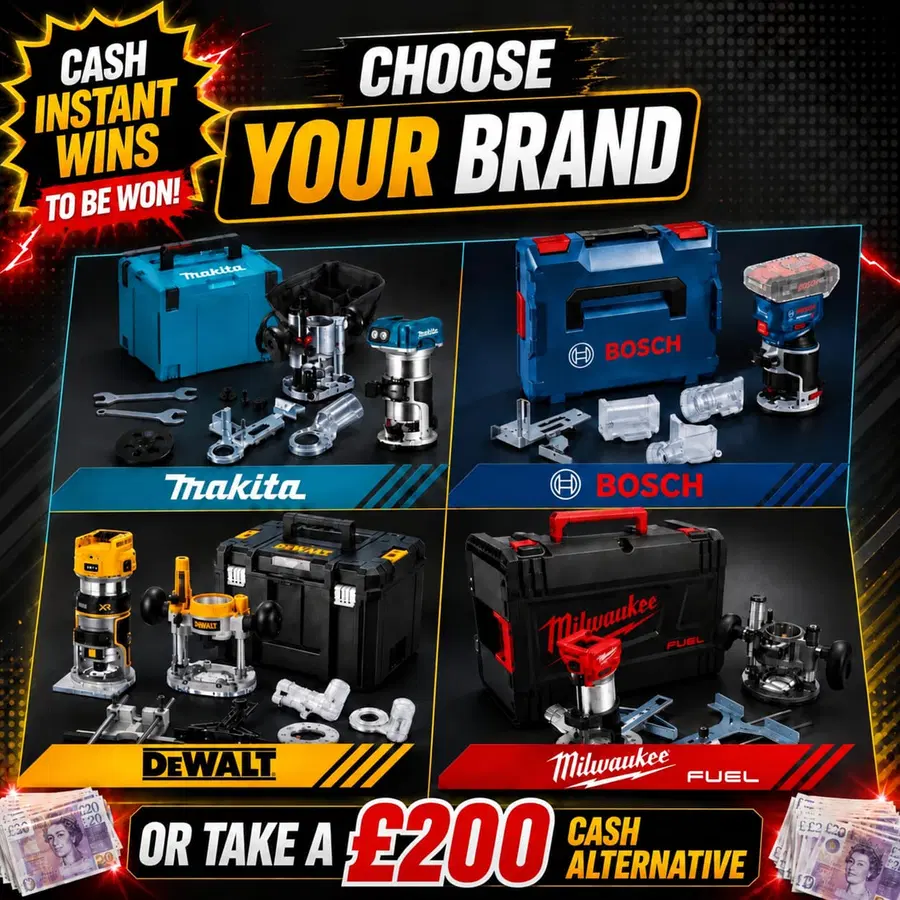 18v Cordless Router Choose Your Brand (+ Cash Instant Wins!) #3