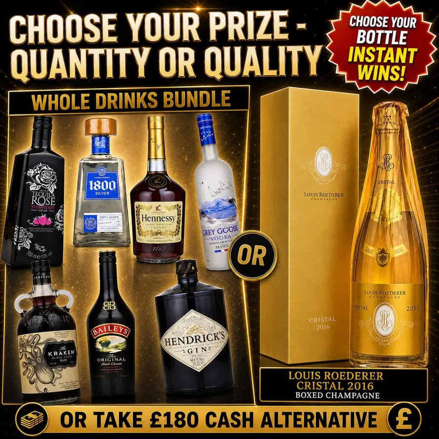 Spirits Drinks Bundle Or 2016 Louis Roederer Cristal Boxed Champagne (+ Choose Your Bottle Instant Wins)