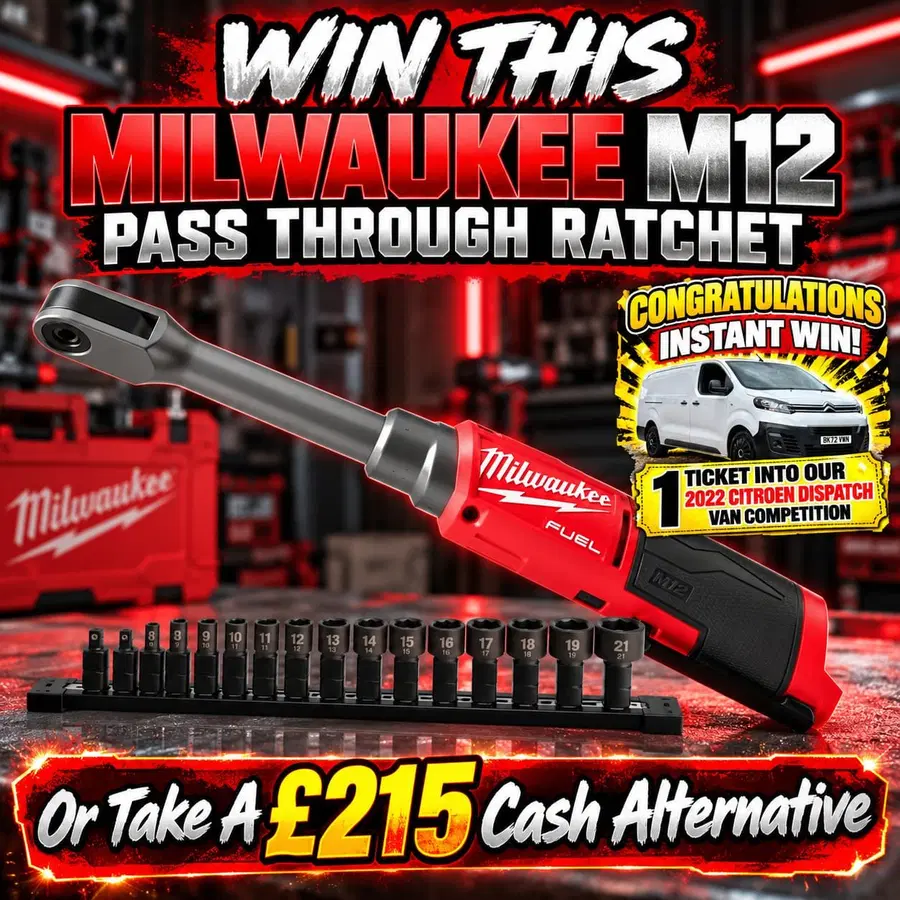 Milwaukee M12 Brushless Pass Through Ratchet (+ Van Tickets Instant Wins!)