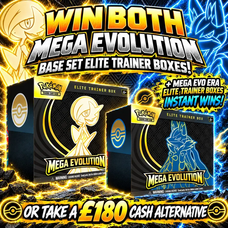 Pokémon TCG: Mega Evolution – Base Set Elite Trainer Boxes x 2 (+ Mega Evo Era ETB Instant Wins!)