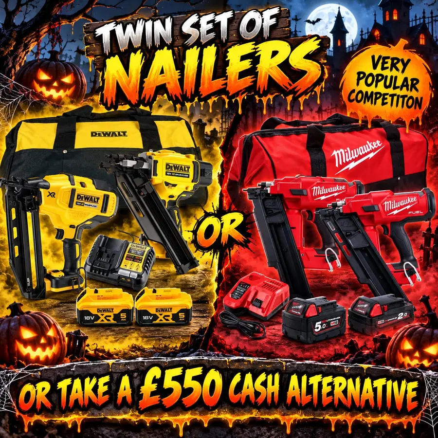 Milwaukee Or Dewalt 18v Brushless Twin Nailer Set