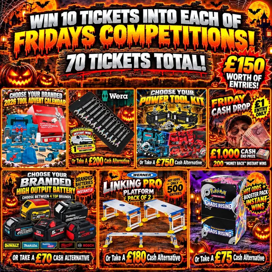 Auto Draw – Win 10 Tickets Into Each Of Our 7 Friday Competitions (16th Oct 26)