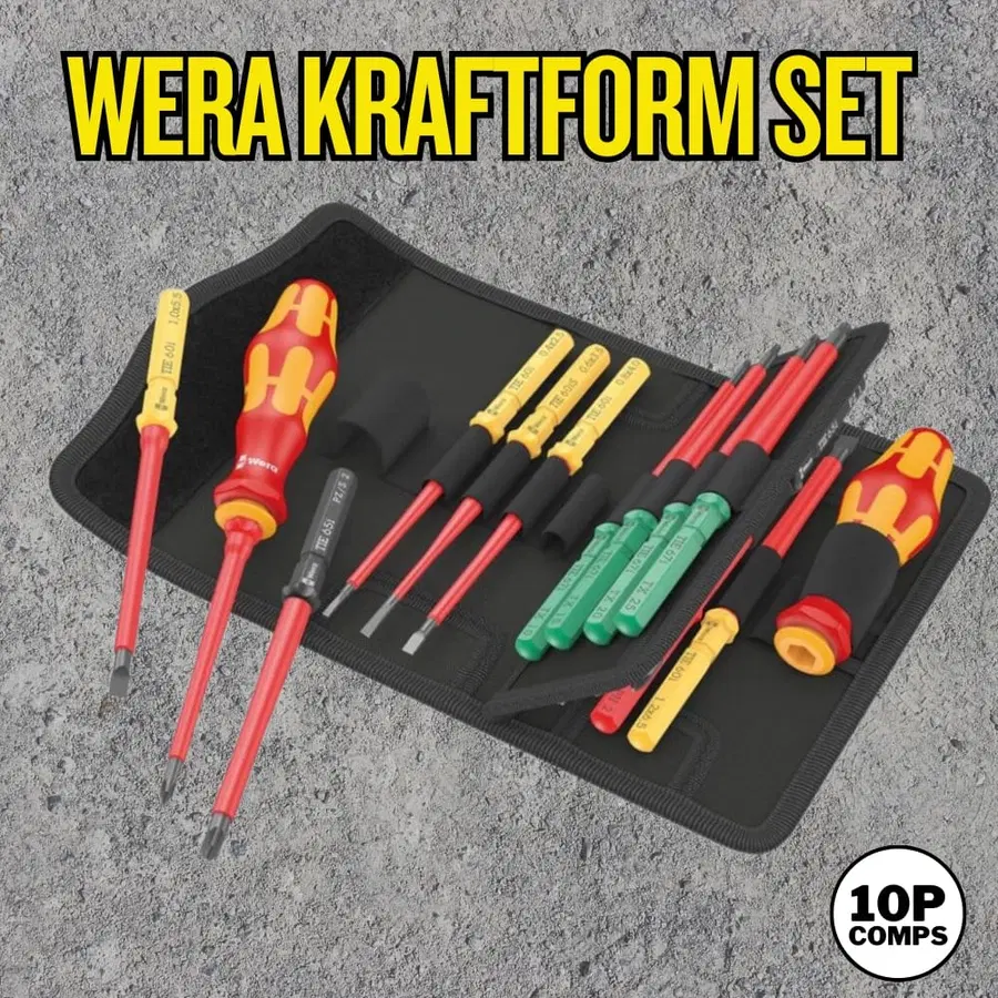 Wera Kraftform Kompakt 17 Universal Tool Kit VDE Screwdriver Set x17 Pcs Auto Draw