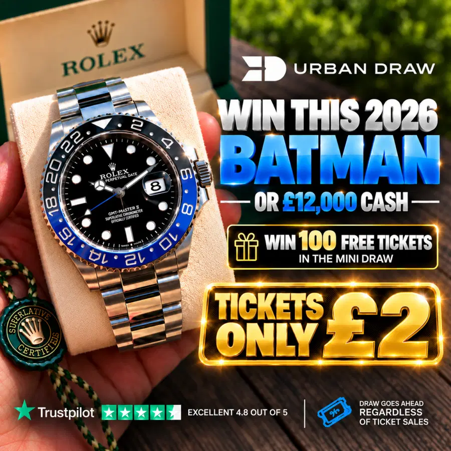 *TICKETS JUST £2* Win A 2026 ROLEX ‘BATMAN’ or £10,000 tax free cash