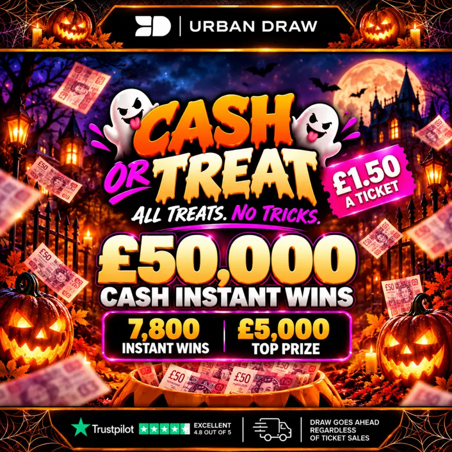 🎃 CASH OR TREAT 🎃 £50,000 OF INSTANT WINS FOR £1.50